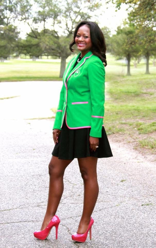 Dailey Prep Blazer: Green and pink